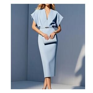 Elegant Blue Midi Dress